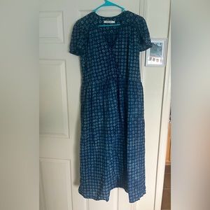 Size L Christy Dawn the Dawn Dress in Indigo Daisy Field